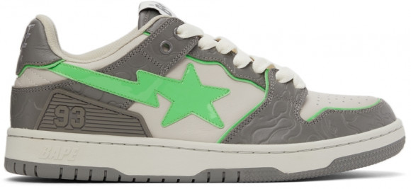 BAPE Grey & Green SK8 STA Low Sneakers - 001FWH801018IGRA