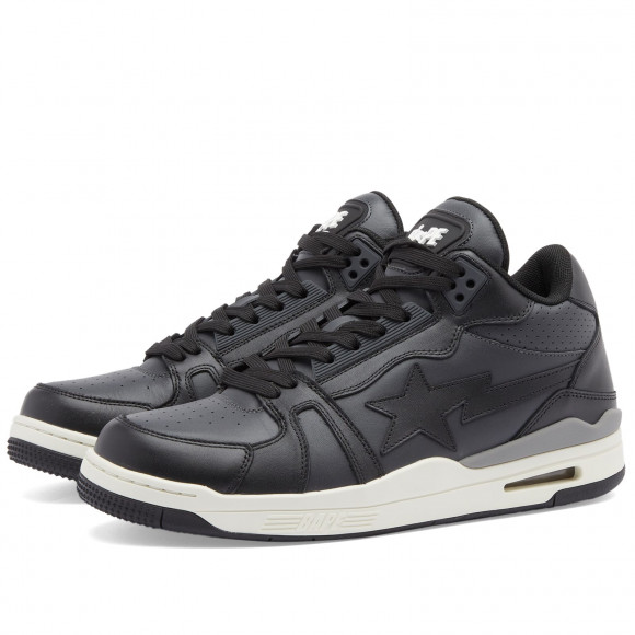 A Bathing Ape Men's Clutch Sta #1 Mid Sneaker Black - 001FWJ801068I-BLK