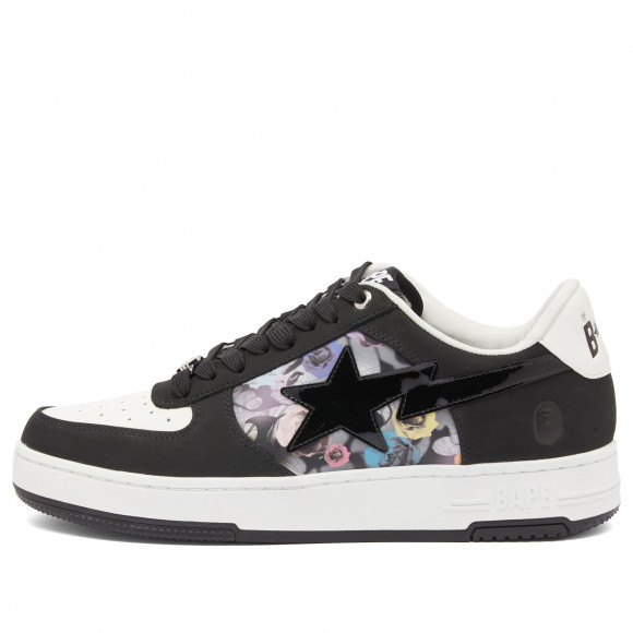 A Bathing Ape Men's Floral Patterned Bape Sta 2 Sneaker Black - 001FWK801302M-BLK