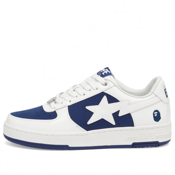 A Bathing Ape Men's Negative Bape Sta Sneaker White/Navy - 001FWK801306M-NVY