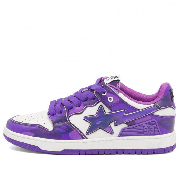 A Bathing Ape Men's Camo Leather Sk8 Sta Sneaker Purple - 001FWK801310M-PUR