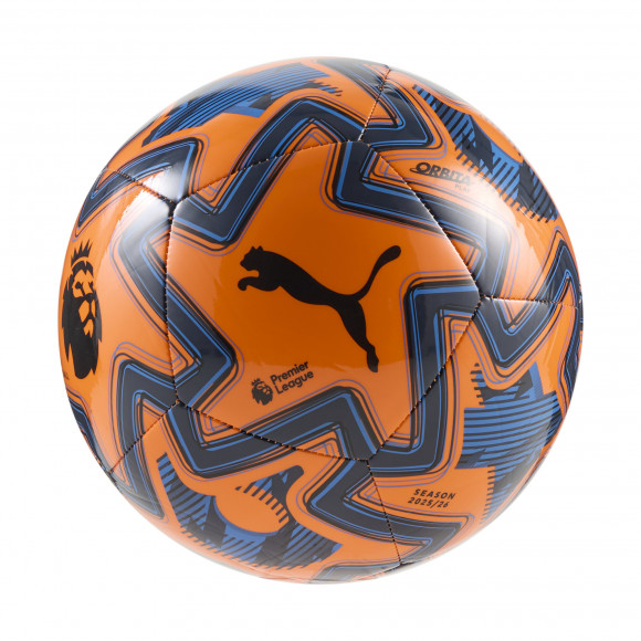 PUMA Orbita Play Premier League Brilliance Soccer in Orange Glo/Racing Blue/Black - 084717_03