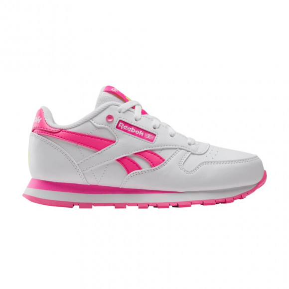 Reebok Classic Leather Little Kid 'White/Atomic Pink/Electric Yellow' | Kid's Size 11.5 - 100209617