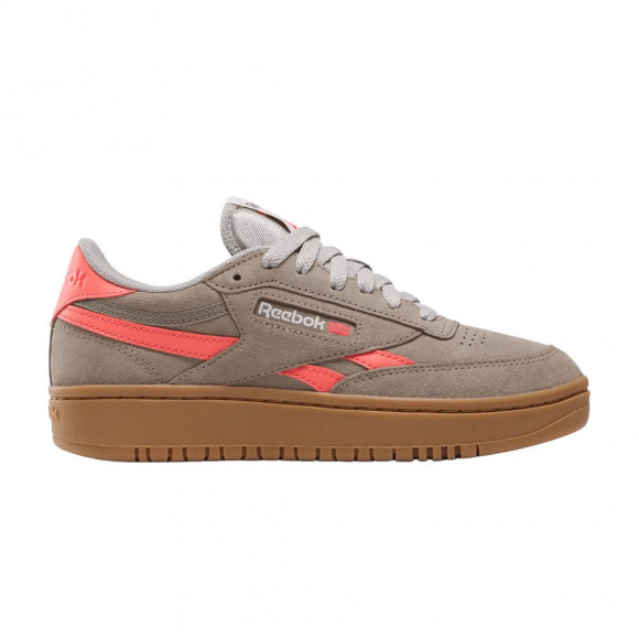 Reebok Wmns Club C Double Revenge 'Gritty Grey/Sunset Coral/Gum' | Brown | Women's Size 8 - 100221155
