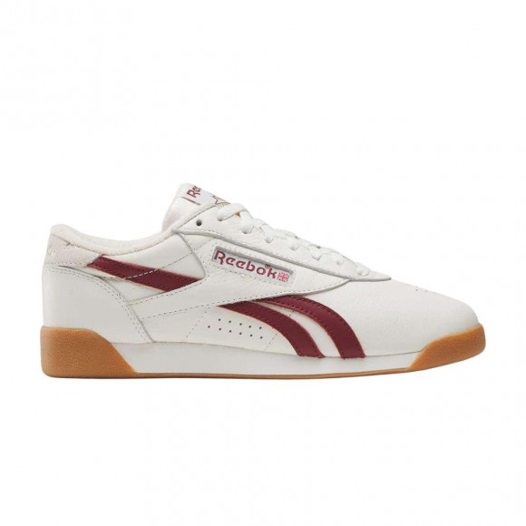 Wmns Reebok Freestyle Lo 'Chalk Classic Burgundy Gum' | Cream | Women's Size 7 - 100256059