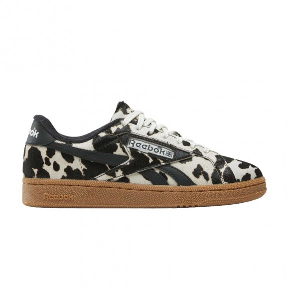 Wmns Reebok Club C Grounds UK 'Cow Print' | Black | Women's Size 10 - 100262103