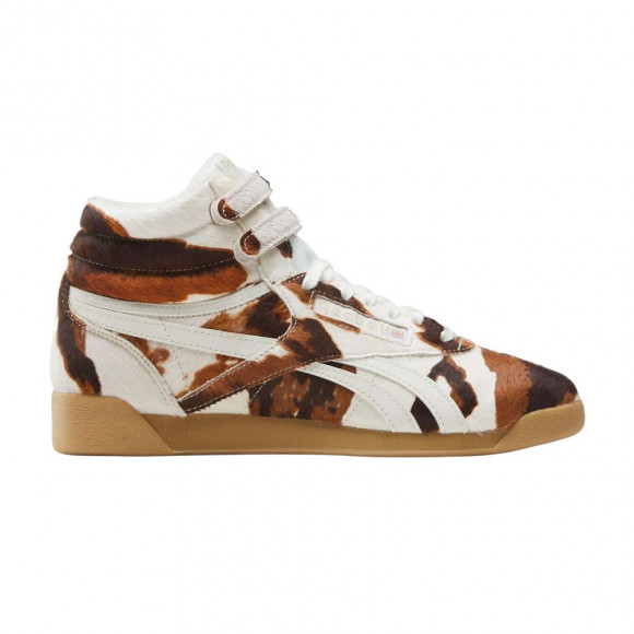 Reebok Wmns Freestyle Hi 'Cow' | Brown | Women's Size 9 - 100263870