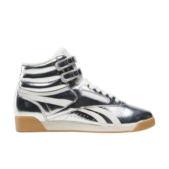 Reebok Wmns Freestyle Hi 'Silver Metallic Chalk Gum' | Women's Size 6 - 100272227