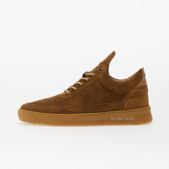 Filling Pieces Low Top Perforated Suede Brown - 10122791933