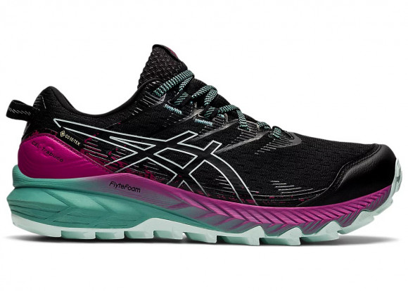 ASICS Gel-Trabuco 10 GTX BLACK/PINK/BLUE Marathon Running Shoes (Women's/Wear-resistant/Cozy) 1012B175-002 - 1012B175-002