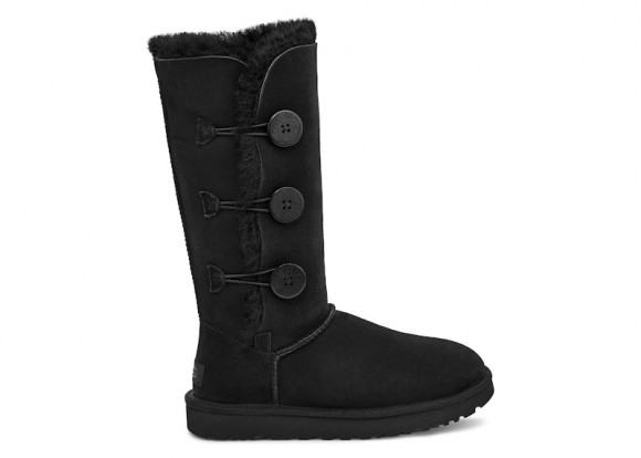 (WMNS) UGG Bailey Button Triplet II Boot High Top Black - 1016227-BLK