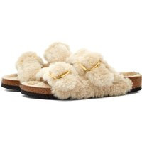 Birkenstock Women's Arizona Big Buckle Teddy OS in Eggshell - 1023086