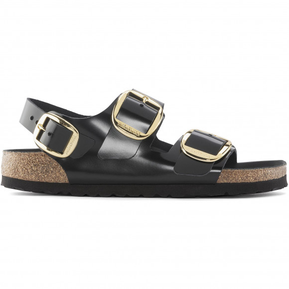 Sneakers Birkenstock Milano Big Buckle Natural Leather Patent High-Shine Black - 1024211