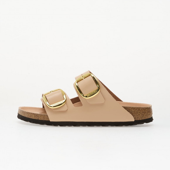 Sneakers Birkenstock Arizona Big Buckle Natural Leather Patent Women High-Shine New Beige - 1026553