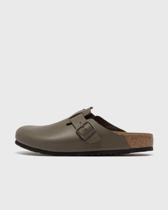 Birkenstock Men's Boston Clog - Concrete Grey Smooth Leather - 1029079
