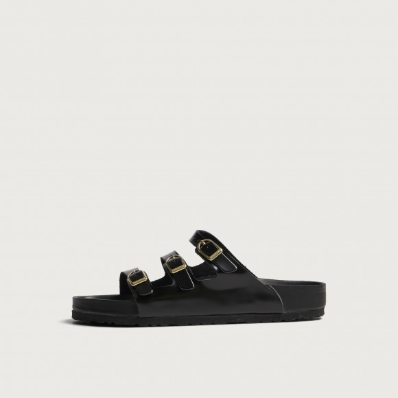 Birkenstock Women's Florida High Shine EXQ in Black - 1029371