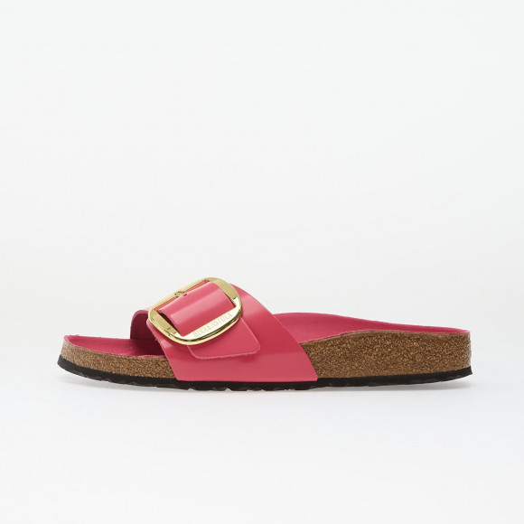 Sneakers Birkenstock Madrid Big Buckle Natural Leather Patent Women High-Shine Fuchsia Tulip - 1031844