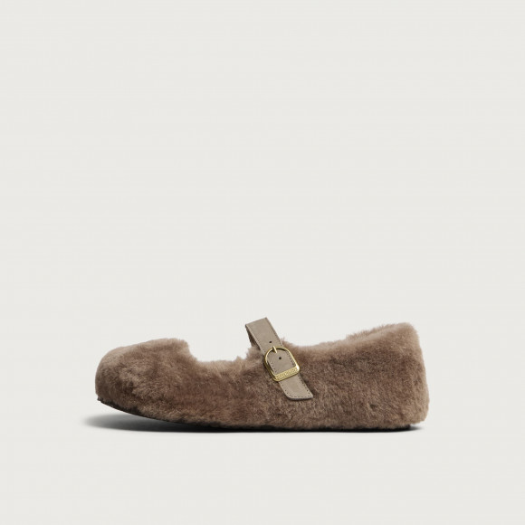 Birkenstock Women's Santa Clarita Shearling in Gray Taupe - 1032740