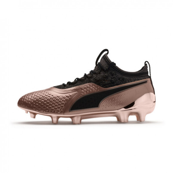 PUMA ONE 1 GLO FG/AG Men's Soccer Cleats Shoes in Rose Gold/Black - 104717_01