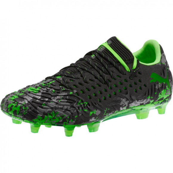 PUMA FUTURE 19.1 NETFIT Lo FG/AG Men's Soccer Cleats Shoes in Black/Charcoal Grey/Green Gecko - 105534_02