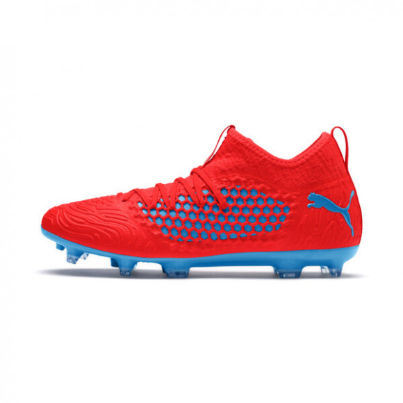 PUMA FUTURE 19.3 NETFIT FG/AG Men's Soccer Cleats Shoes in Red Blast/Bleu Azur - 105539_01