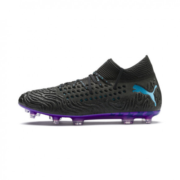 PUMA FUTURE 19.1 MVP FG/AG Men's Soccer Cleats Shoes in Black/Caribbean Sea/Electric Purple - 105584_01