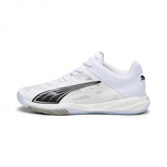 PUMA Accelerate NITROâ¢ SQD Court Shoes in White/Black/Concrete Grey - 107293_03