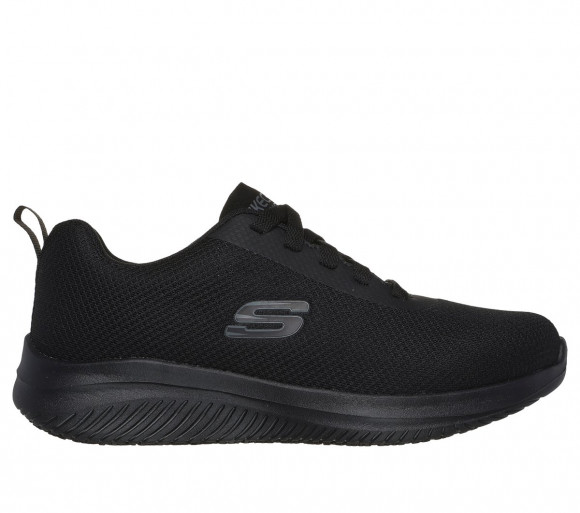 Skechers Women's Work Relaxed Fit: Ultra Flex 3.0 SR - Jinie Sneaker in Black | Textile/Synthetic - 108176EC