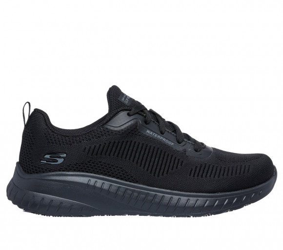 Skechers Women's Work Slip-Resistant Waterproof: Squad Chaos - Awoa Sneaker in Black - 108247