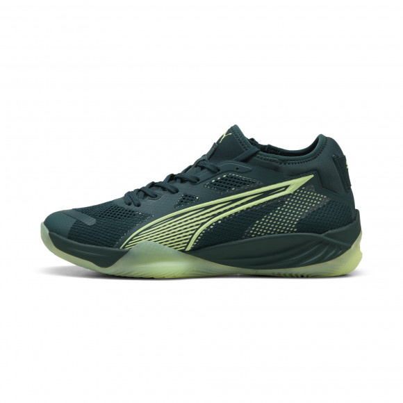 PUMA Eliminate NITROâ¢ SQD 4 Court Shoes in Green Terrain/Fizzy Light/White - 108438_01