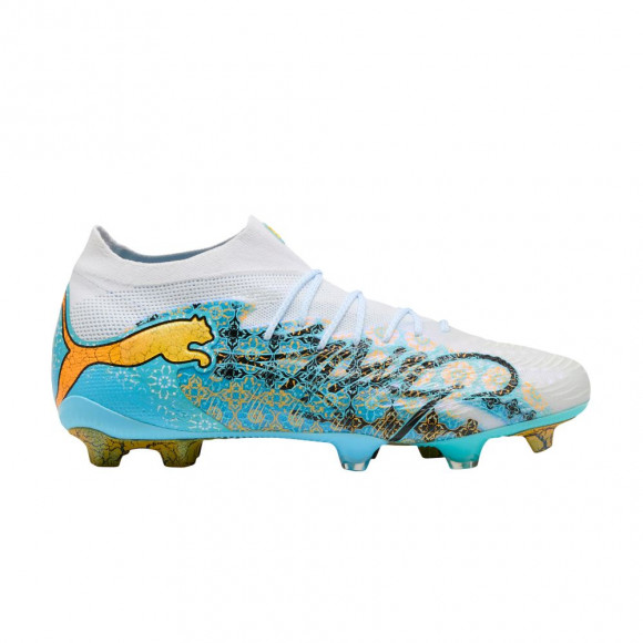 Puma Future 9 Ultimate Playmaker Firm Ground 'White Vibrant Blue Sun Stream Light Aqua' | Men's Size 10.5 - 109209-01