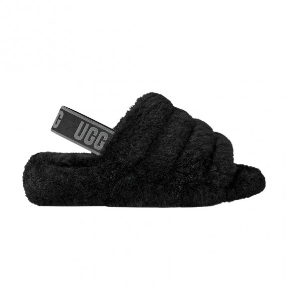 UGG Wmns Fluff Yeah Slide 'Black Dark Shadow' | Women's Size 7 - 1095119-BDSD