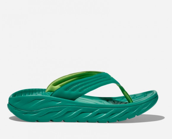 HOKA Men's Ora Recovery Flip 2 Sandal in Tech Green/Lettuce - 1099675-THG