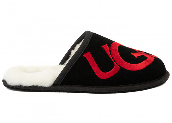 UGG Scuff Logo Slipper Black Red - 1101324-BLK
