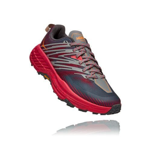HOKA Women's Speedgoat 4 All-Terrain Running Shoes in Castlerock/Paradise Pink - 1106527-CPPNK