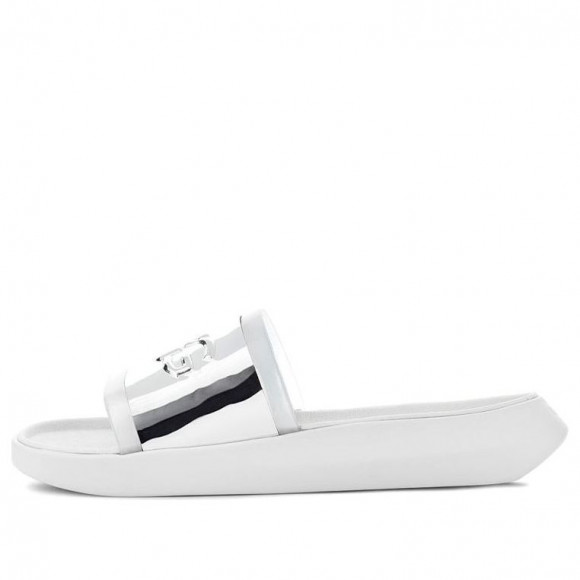 (WMNS) UGG Hilama Slide Shoe White Silver