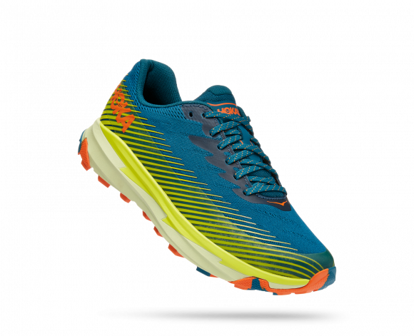 HOKA Men's Torrent 2 All-Terrain Running Shoes in Blue Coral/Evening Primrose - 1110496-BCEP