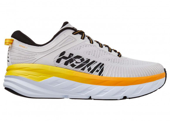 HOKA Bondi 7 Chaussures de Route pour Hommes en Nimbus Cloud/Radiant Yellow - 1110518-NCRY