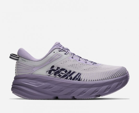 HOKA Women's Bondi 7 Lifestyle Shoes in Stardust/Mellow Lilac - 1110519-SLWL