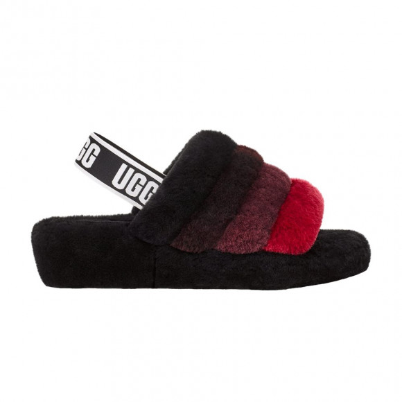 UGG Wmns Fluff Yeah Slide 'Black Red Gradient' | Women's Size 5 - 1116330-BLKM