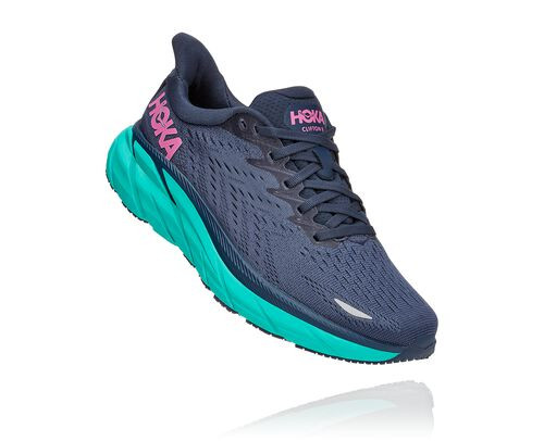 HOKA Women's Clifton 8 in Outer Space/Atlantis - 1119394-OSAT