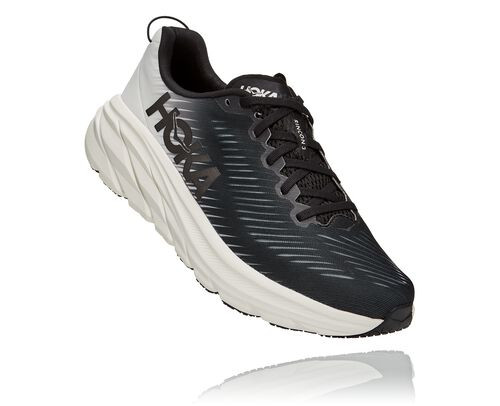 HOKA Rincon 3 Chaussures de Route pour Hommes en Black/White - 1121370-BWHT