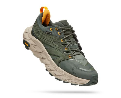 HOKA Men's Anacapa Low Gore-Tex Hiking Shoes in Duffel Bag/Radiant Yellow - 1122017-DBRYL