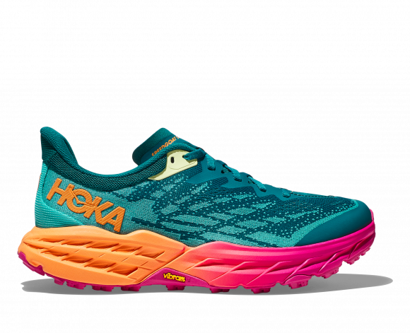 HOKA Women's Speedgoat 5 Hiking Shoes in Deep Lake/Ceramic - 1123158-DLCR
