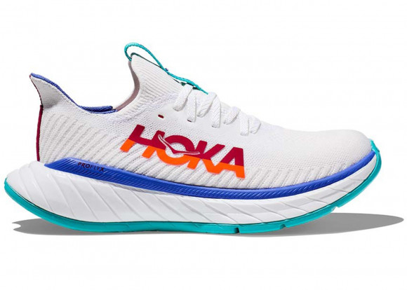 HOKA Men's Carbon X 3 Running Shoes in White/Flame - 1123192-WFM