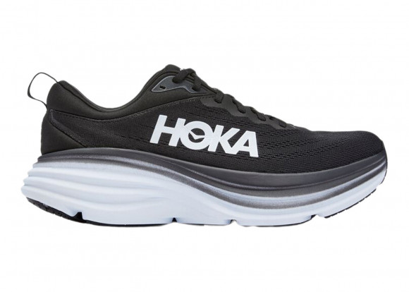 HOKA Men's Bondi 8 in Black/White - 1123202-BWHT