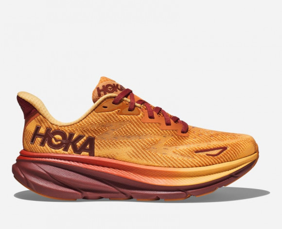 HOKA Men's Clifton 9 Running Shoes in Amber Haze/Sherbet