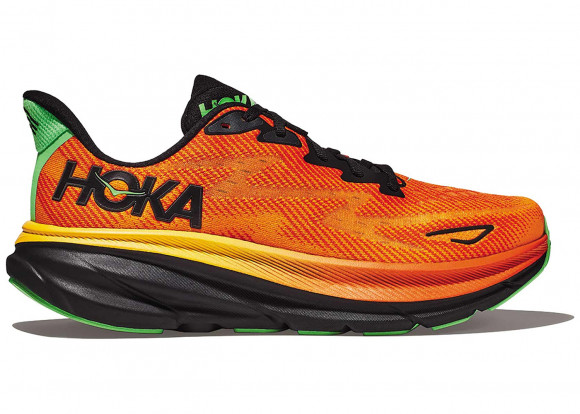 HOKA Men's Clifton 9 Running Shoes in Flame/Vibrant Orange - 1127895-FVOR