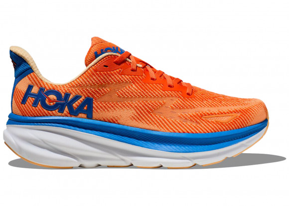 HOKA Men's Clifton 9 Running Shoes in Vibrant Orange/Impala - 1127895-VOIM