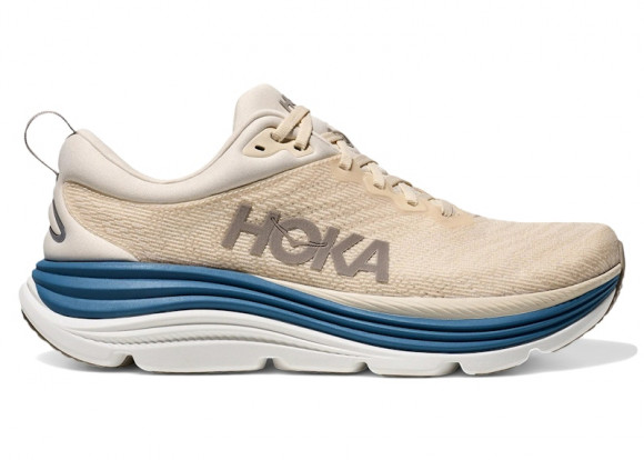 HOKA Men's Gaviota 5 Road Running Shoes in Birch/Foggy Night - 1127929-BHFG